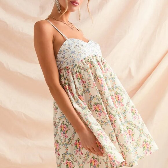 SO‎ ME Mixed Floral Print Sleeveless Mini Dress - Picture 7 of 11